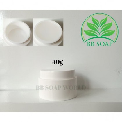 (Ready in melaka) 50g Plastic jar White Container + White Cap (5084)