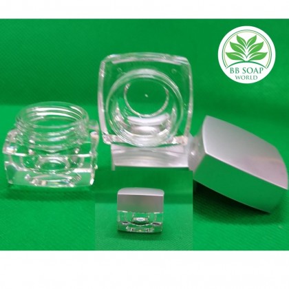 (Ready in melaka) 5g 10g classic square dispensing jar eye cream face cream cream acrylic jar 经典方形分装罐眼霜面霜膏亚克力罐 (5095)