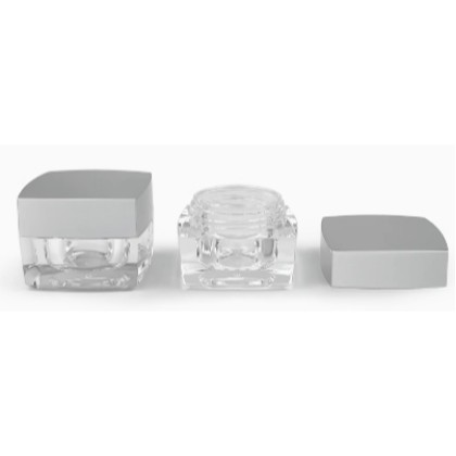 (Ready in melaka) 5g 10g classic square dispensing jar eye cream face cream cream acrylic jar 经典方形分装罐眼霜面霜膏亚克力罐 (5095)