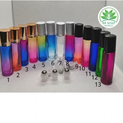 (Ready in melaka) 10ml Colour glass roller bottle 渐变色玻璃滚珠瓶 (5097) (Ready in melaka) 10ml Colour glass roller bottle 渐变色玻璃滚珠瓶 (5097)